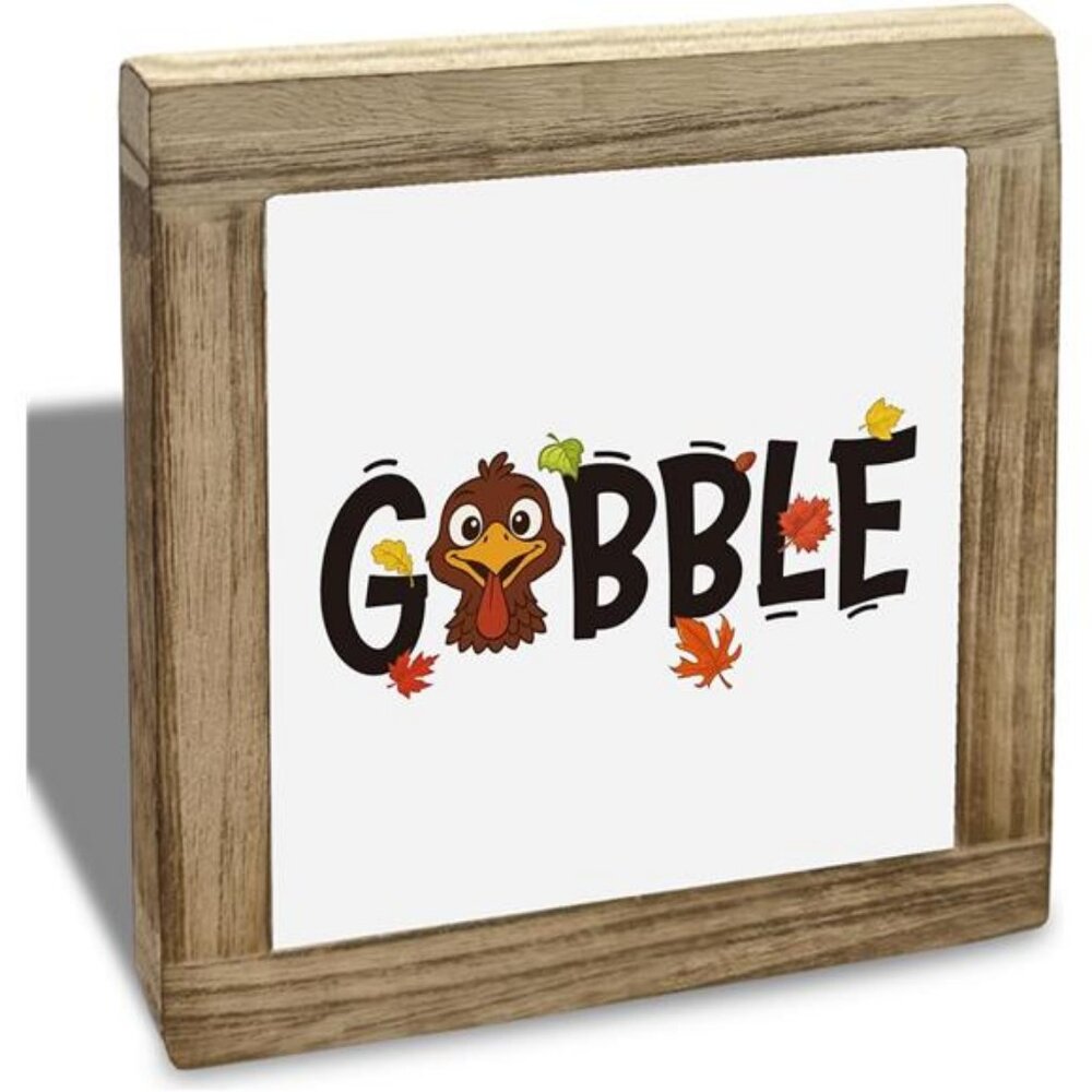 Gobble Sign, Turkey Signs, Rustic Wooden Plaques Sign, Thanksgiving Home Decor